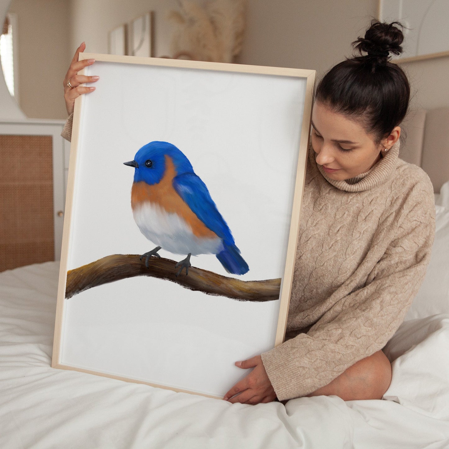 Eastern Bluebird Art Print – Charming Bird Decor for Nature Lovers - MerikaArt