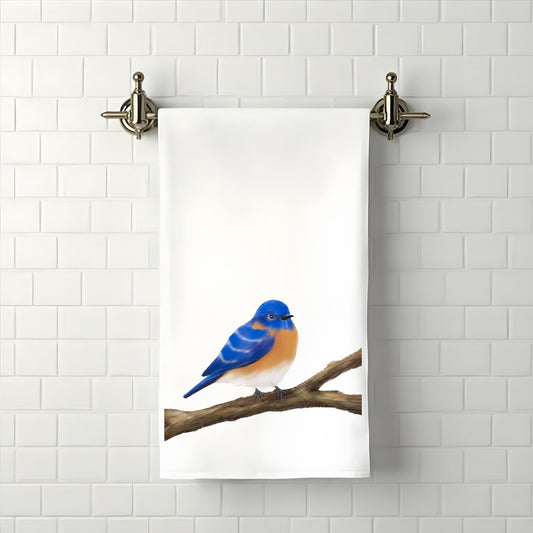 Eastern Bluebird Bathroom Towel - MerikaArt