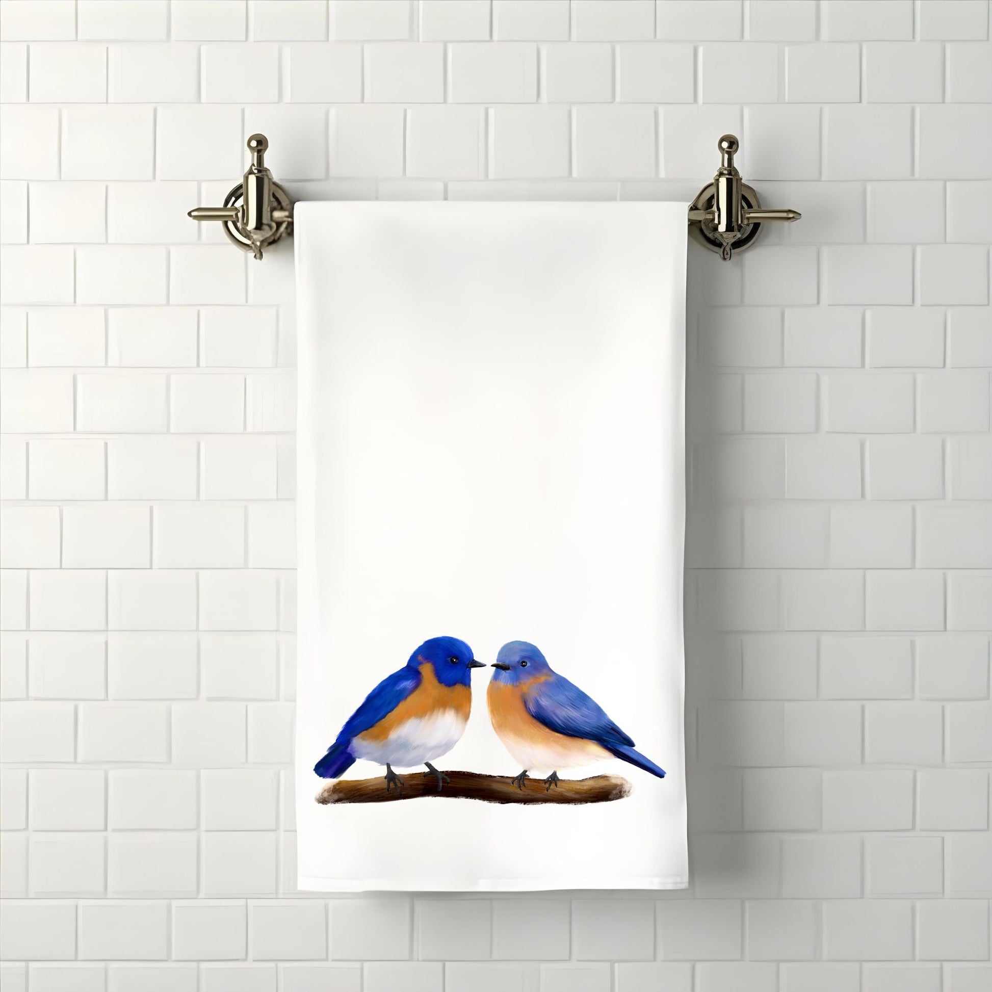 Eastern Bluebird Bathroom Towel - MerikaArt