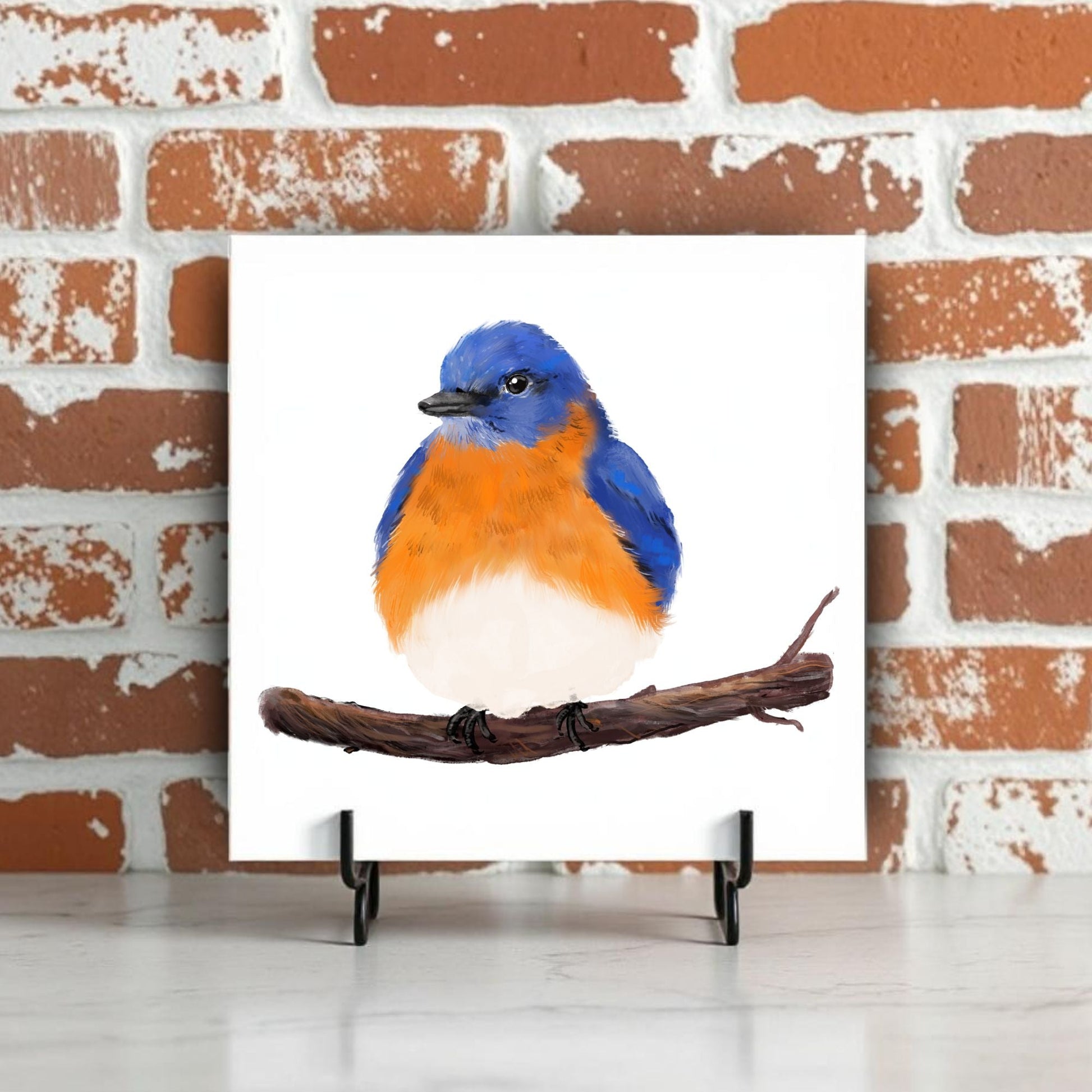 Eastern Bluebird Ceramic Tile - MerikaArt