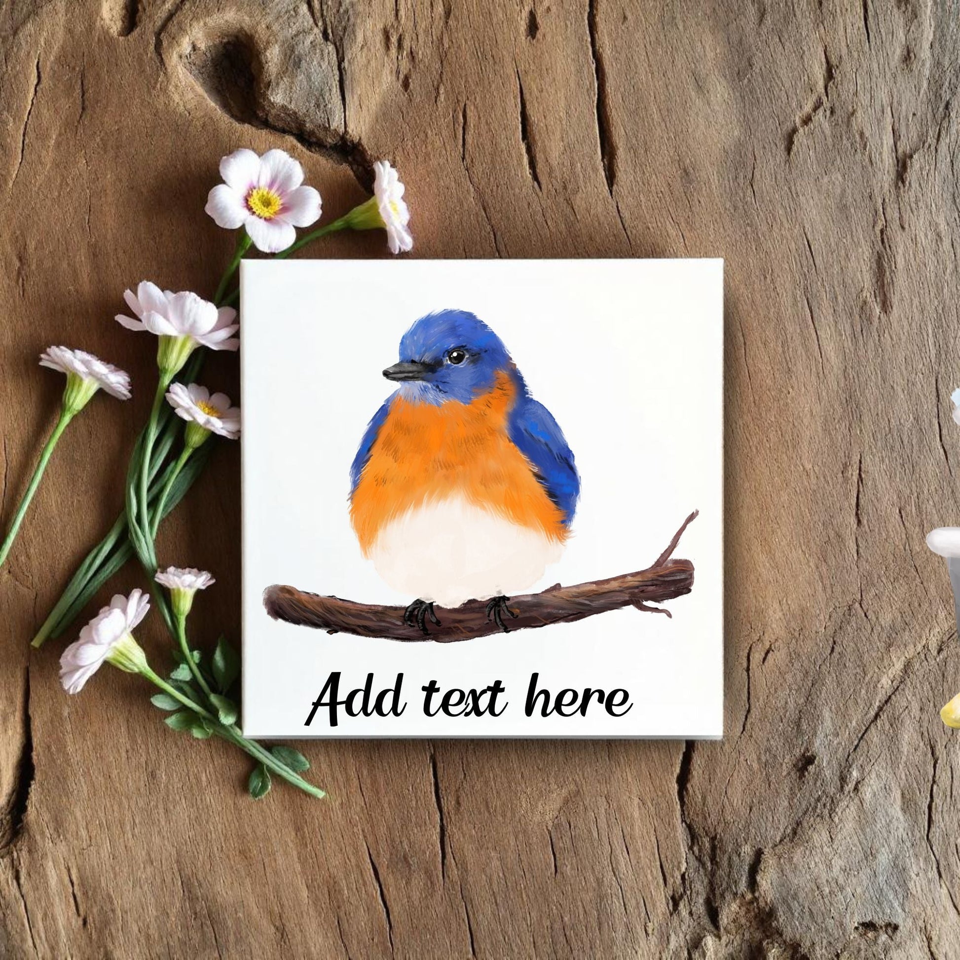 Eastern Bluebird Ceramic Tile - MerikaArt