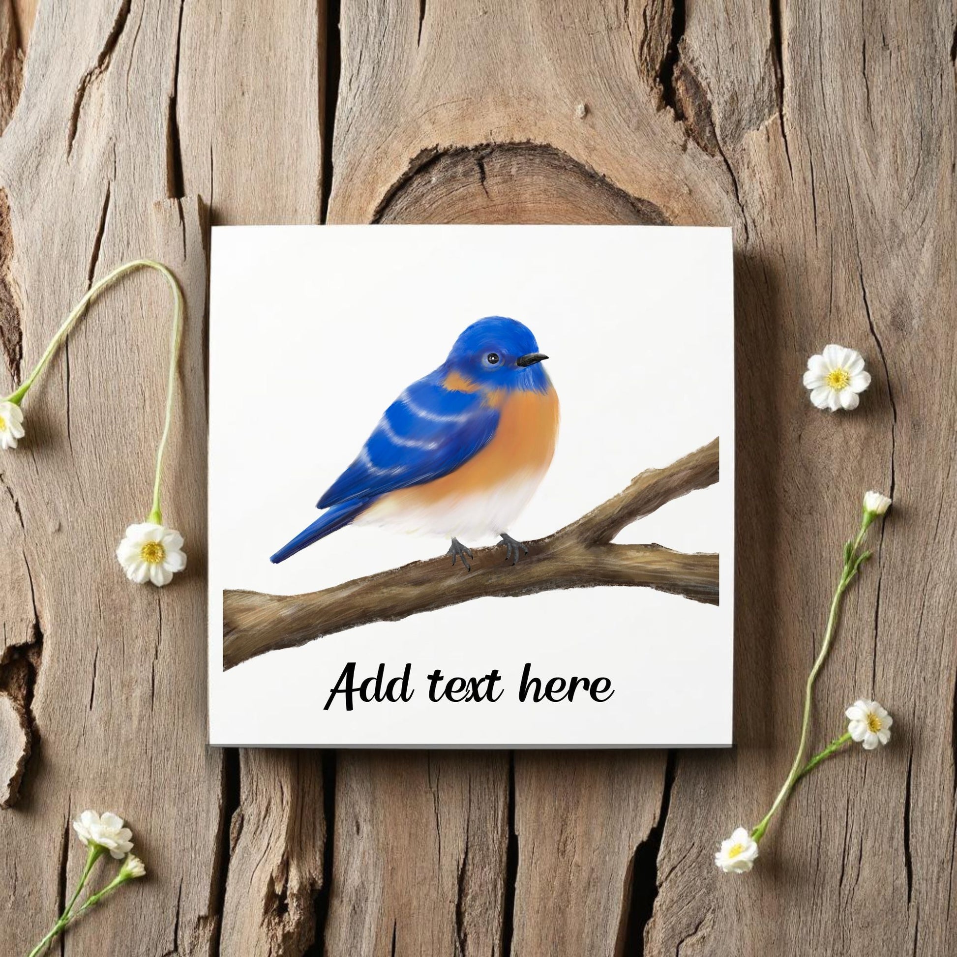 Eastern Bluebird Ceramic Tile – Unique Handcrafted Artwork - MerikaArt