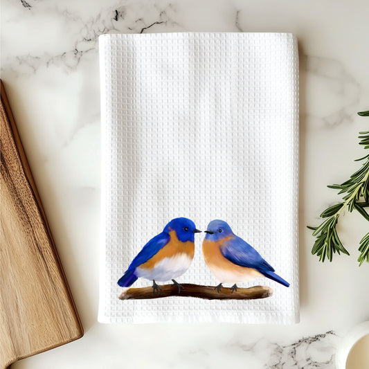 Eastern Bluebird Kitchen Towel - MerikaArt