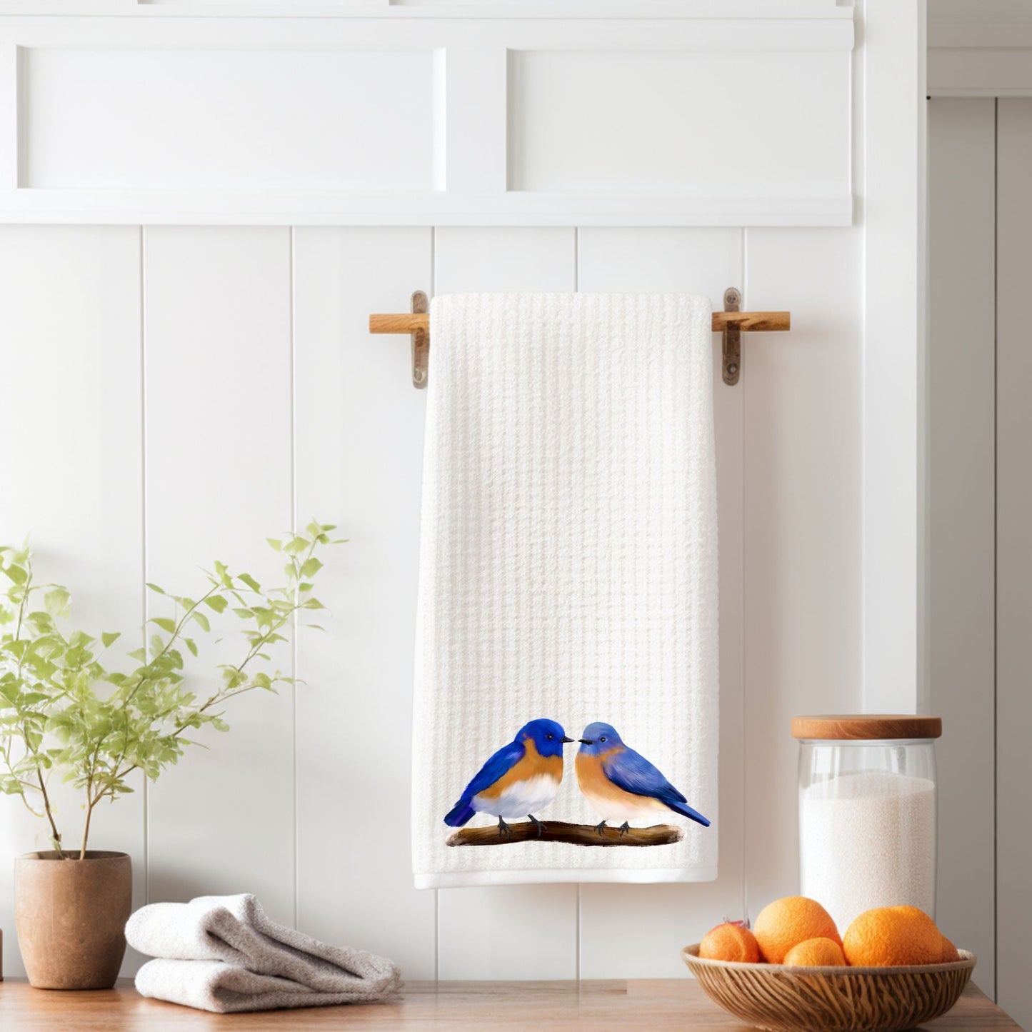 Eastern Bluebird Kitchen Towel - MerikaArt