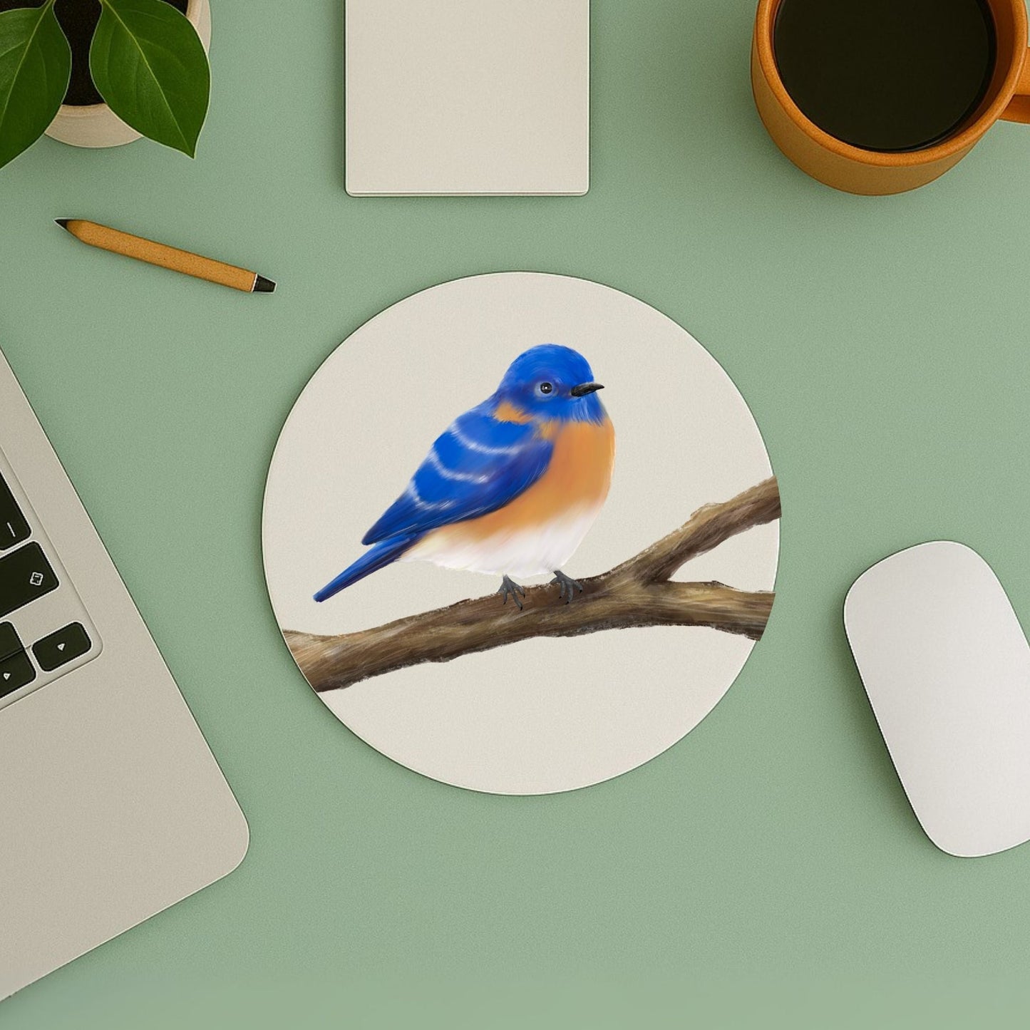 Eastern Bluebird Mousepad - MerikaArt