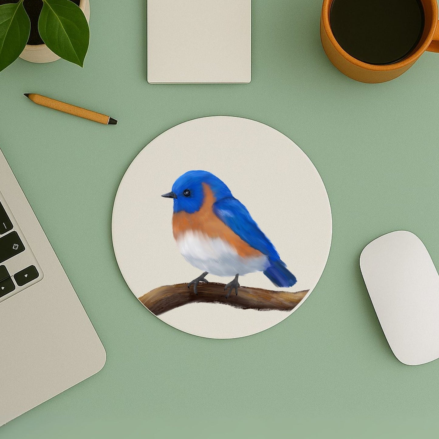 Eastern Bluebird Mousepad - MerikaArt