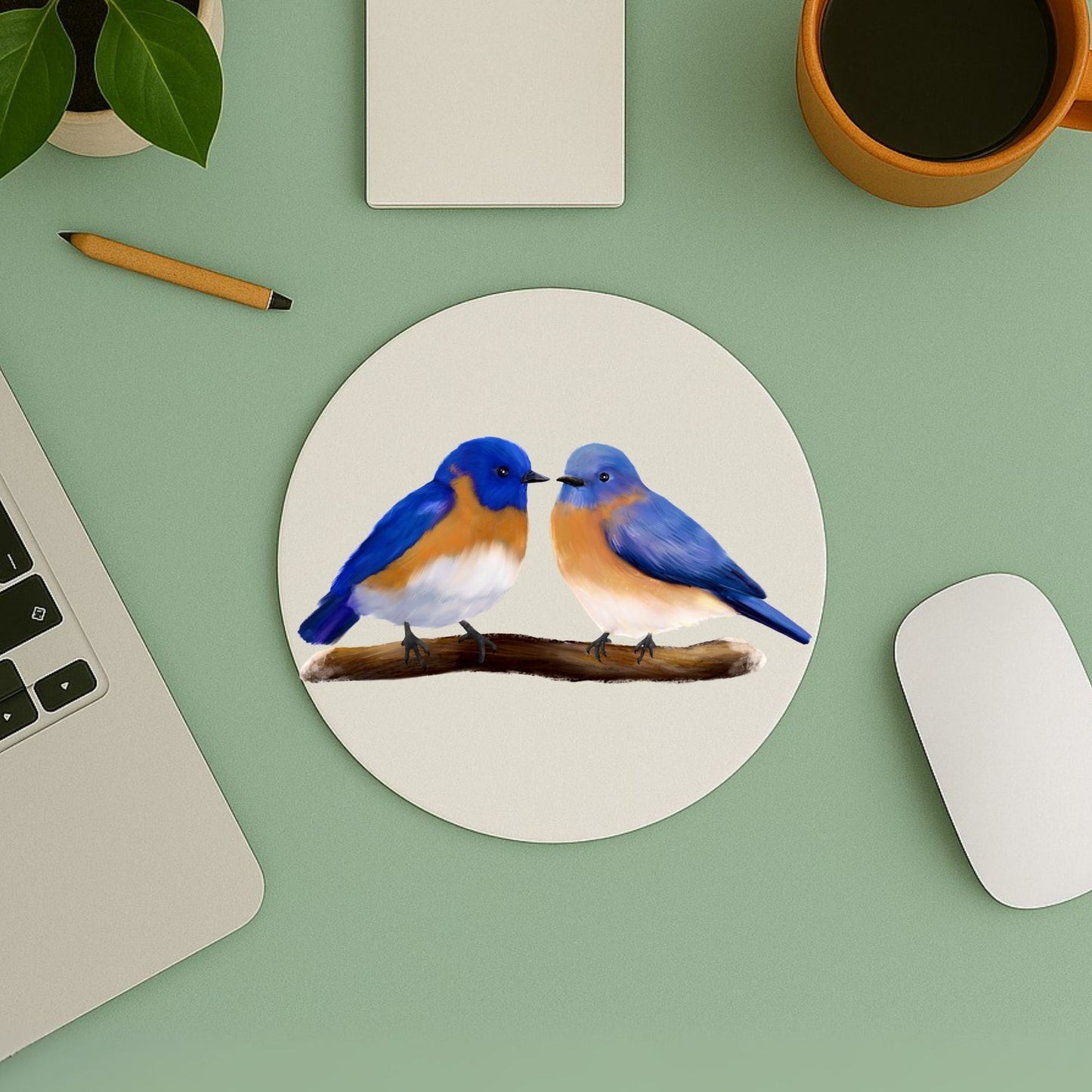 Eastern Bluebird Mousepad - MerikaArt