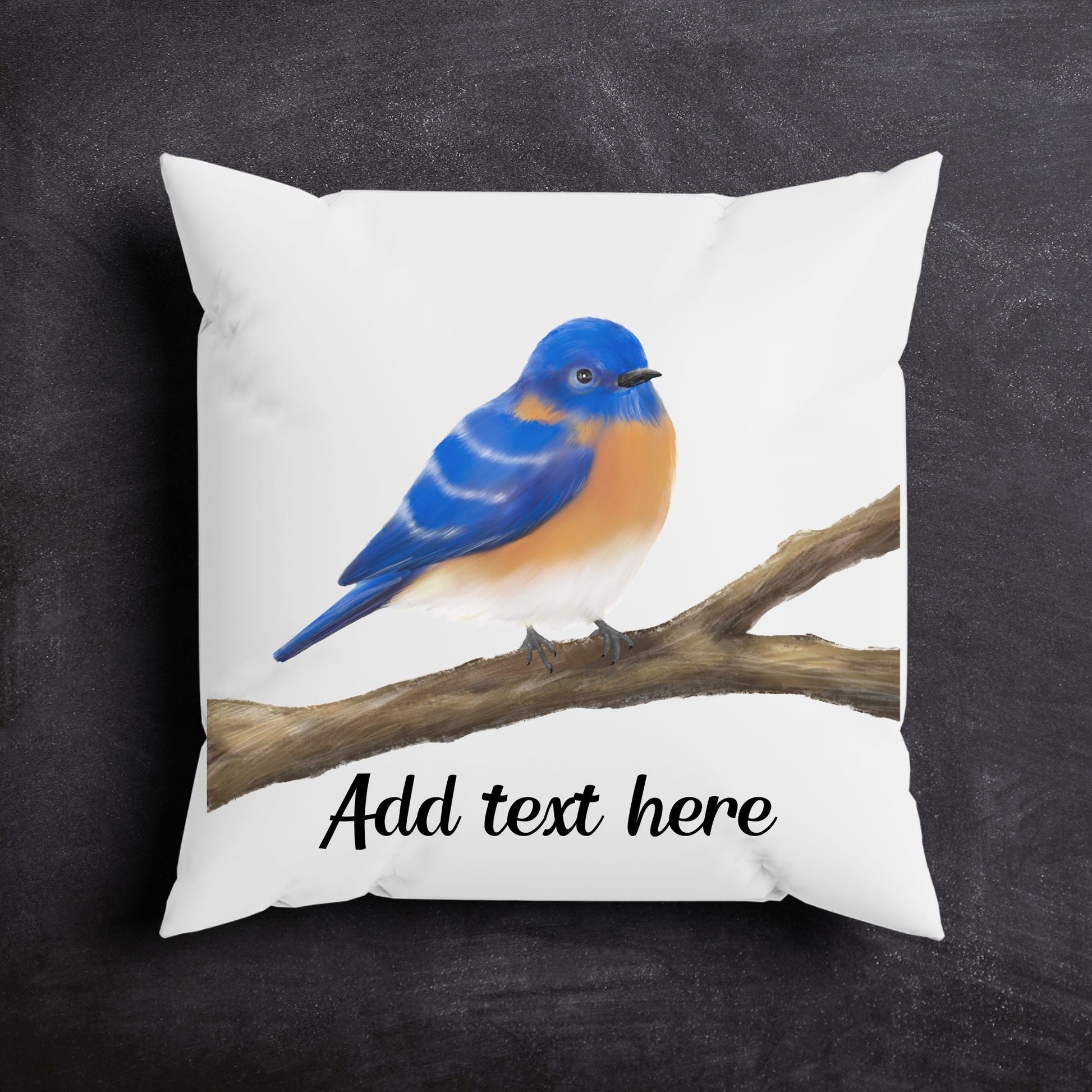 Eastern Bluebird Pillow - MerikaArt