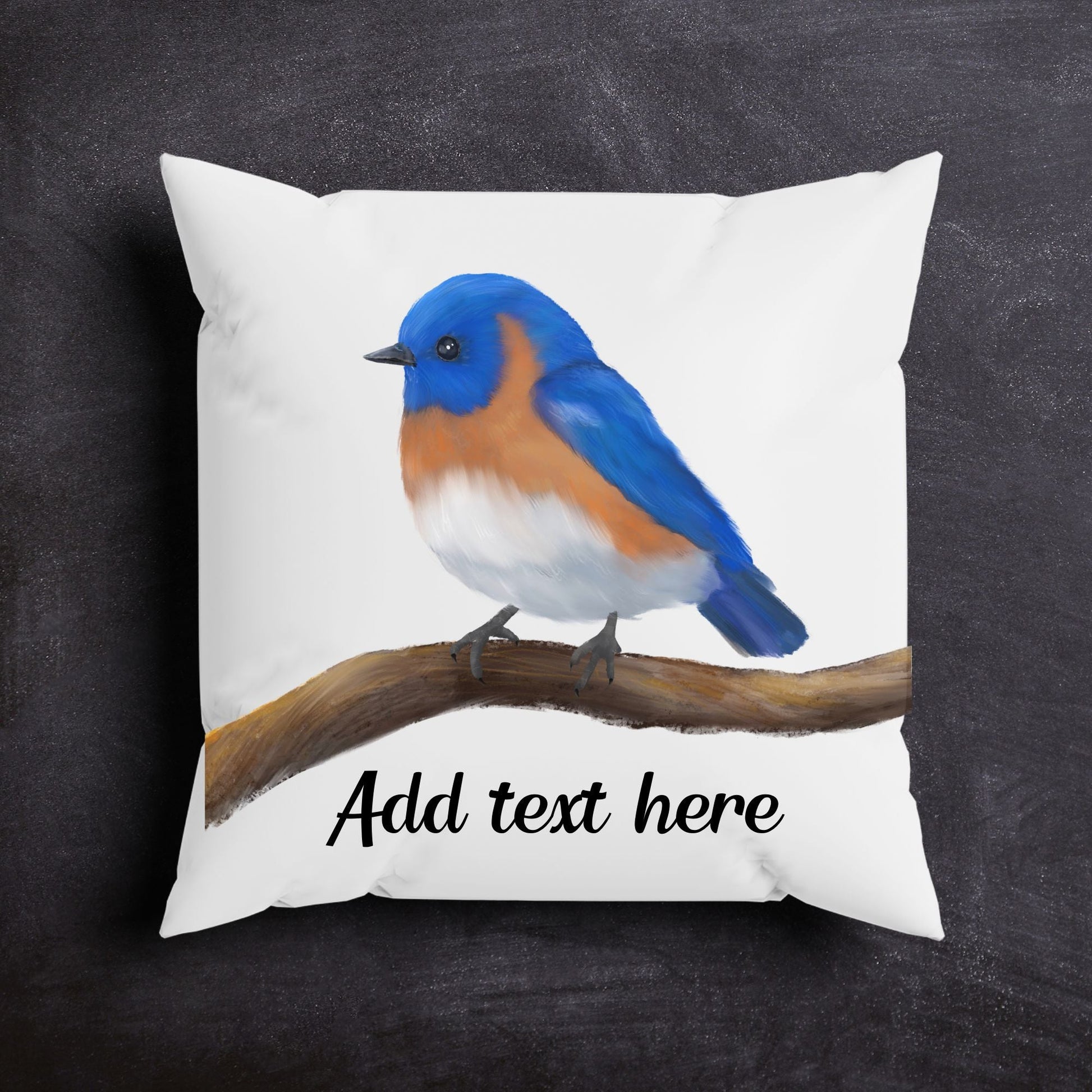 Eastern Bluebird Pillow - MerikaArt