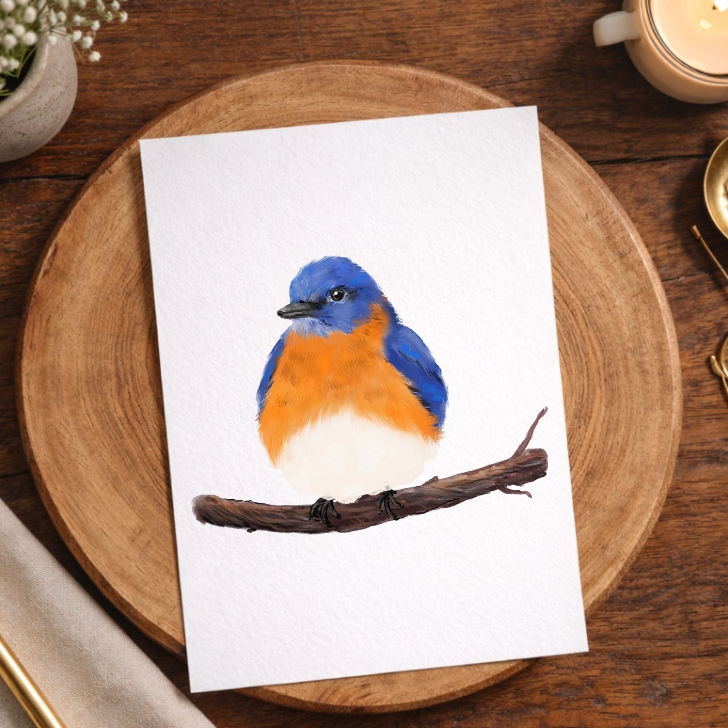 Eastern Bluebird Postcard - MerikaArt