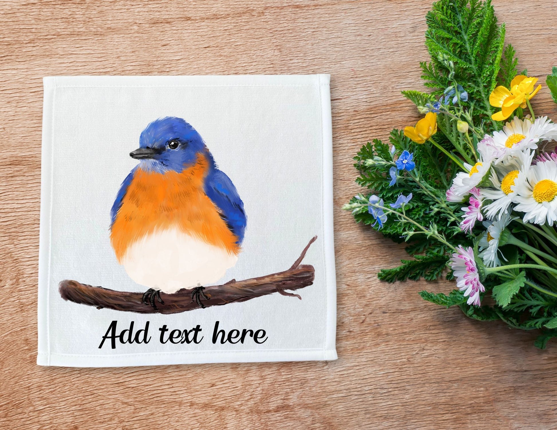 Eastern Bluebird Washcloth - MerikaArt