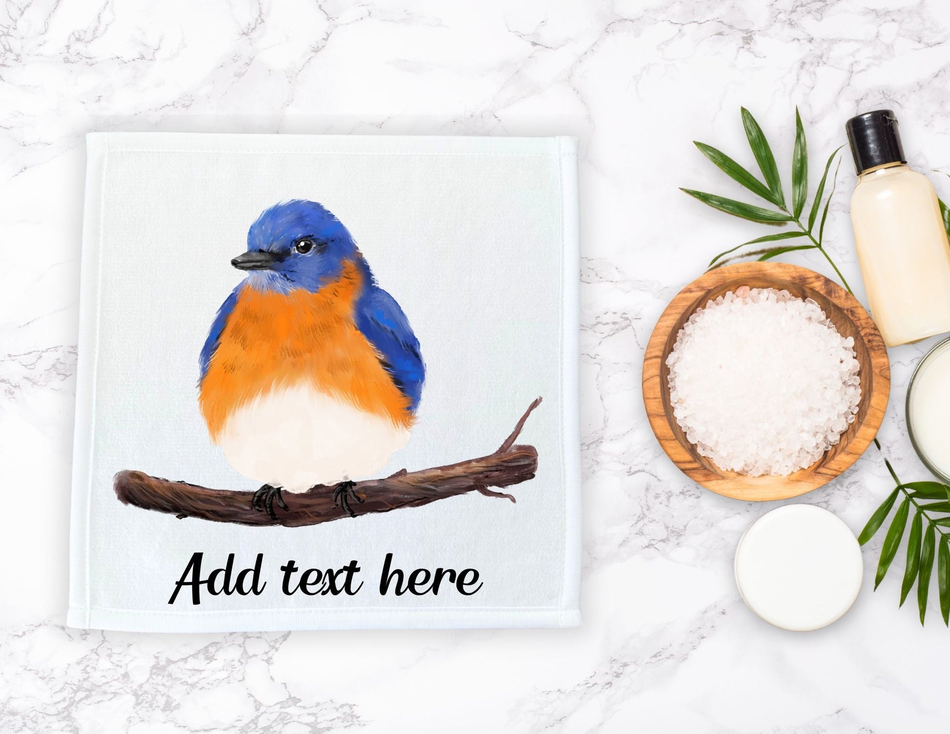 Eastern Bluebird Washcloth - MerikaArt