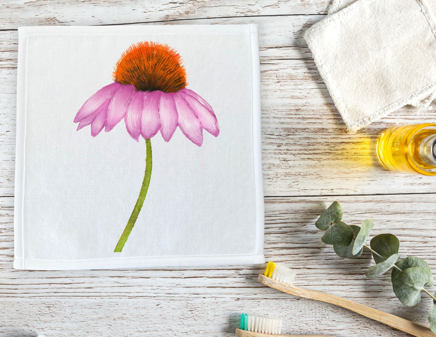 Echinacea Flower Washcloth - MerikaArt