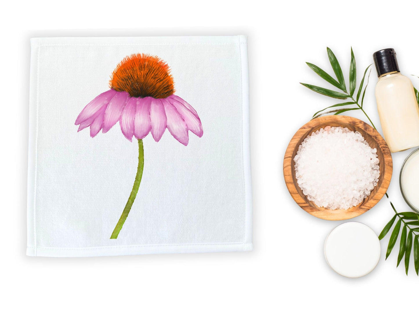 Echinacea Flower Washcloth - MerikaArt