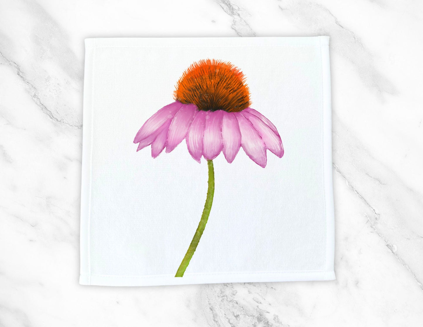 Echinacea Flower Washcloth - MerikaArt
