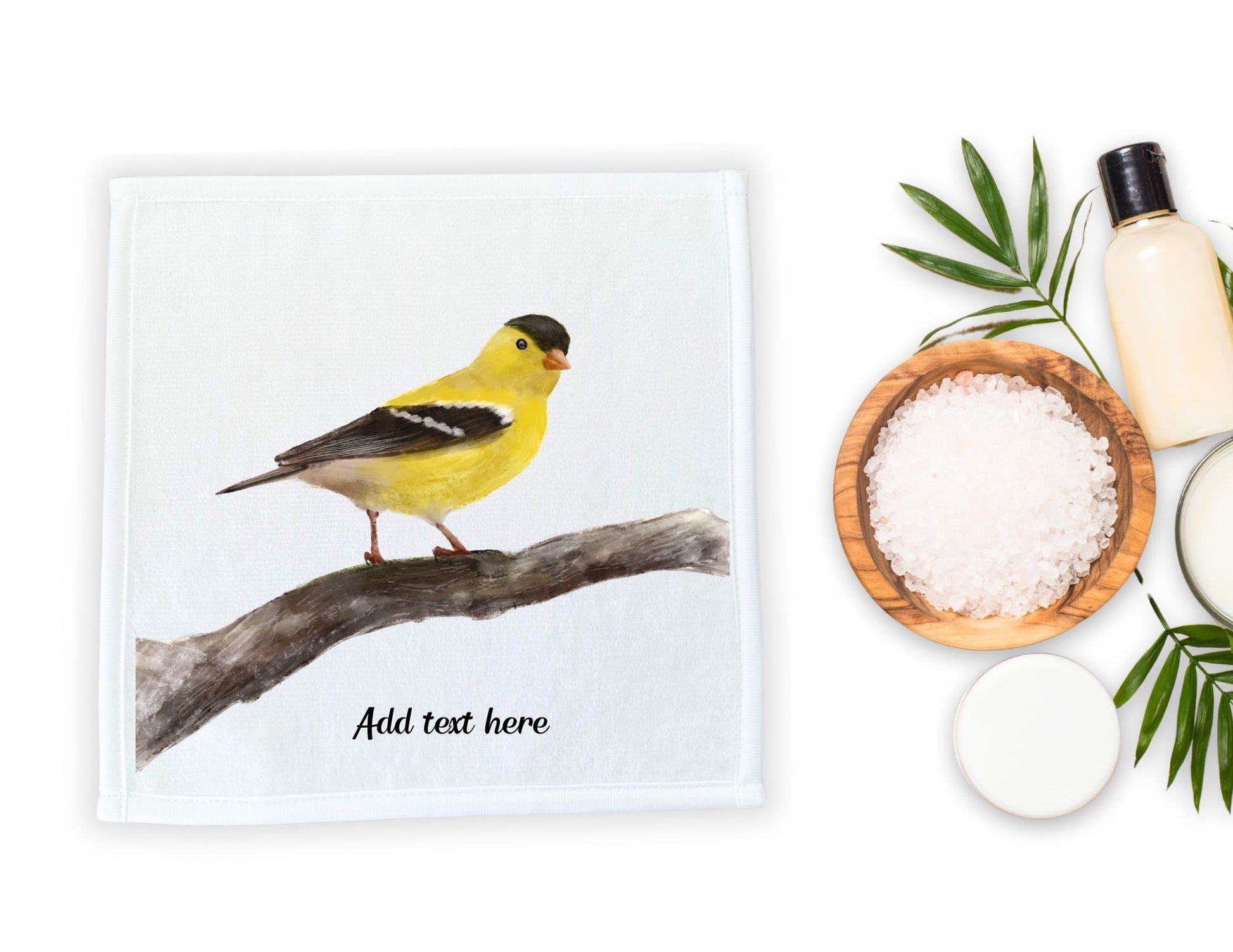 Elegant Golden Finch Washcloth – Perfect for Bird Enthusiasts - MerikaArt