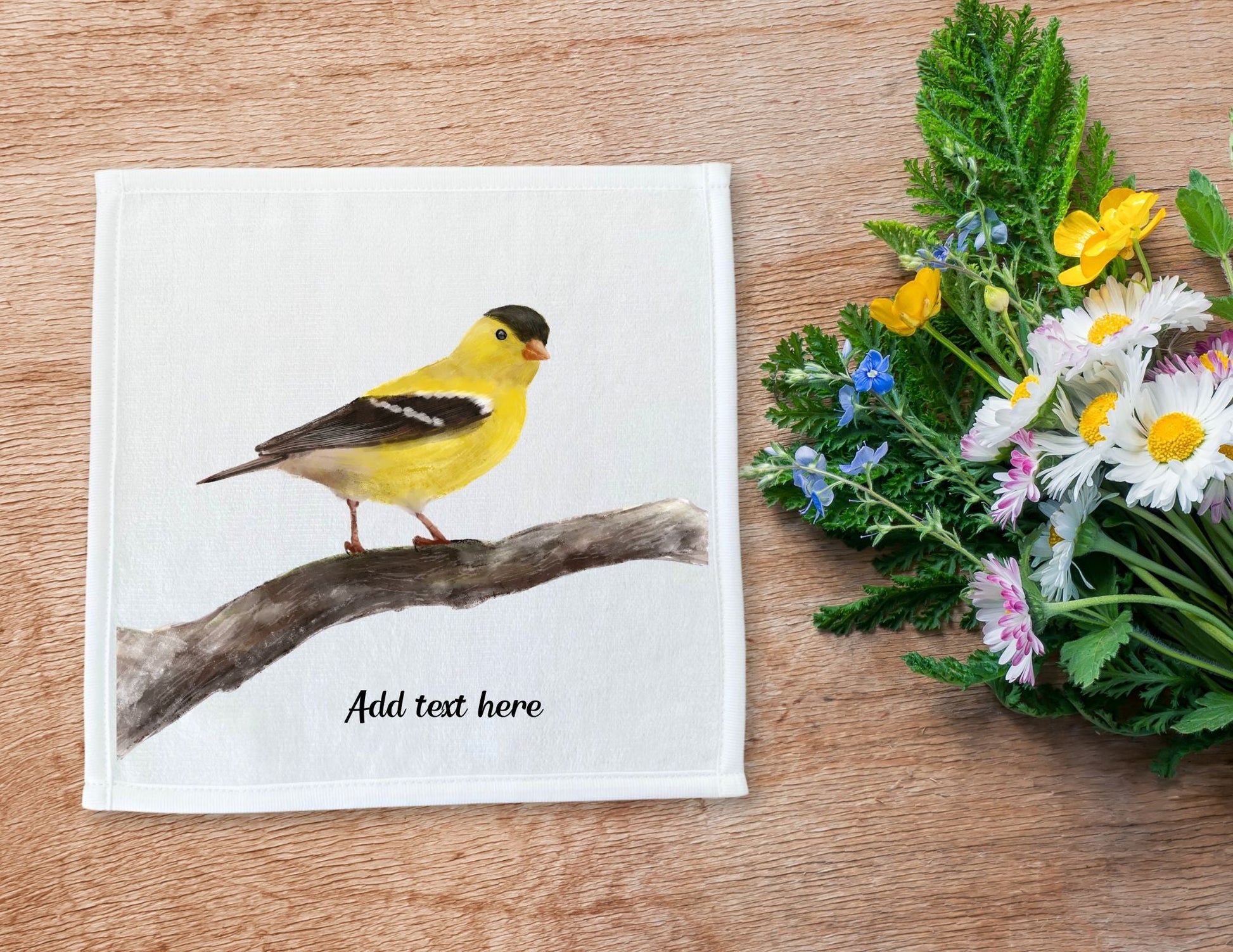 Elegant Golden Finch Washcloth – Perfect for Bird Enthusiasts - MerikaArt