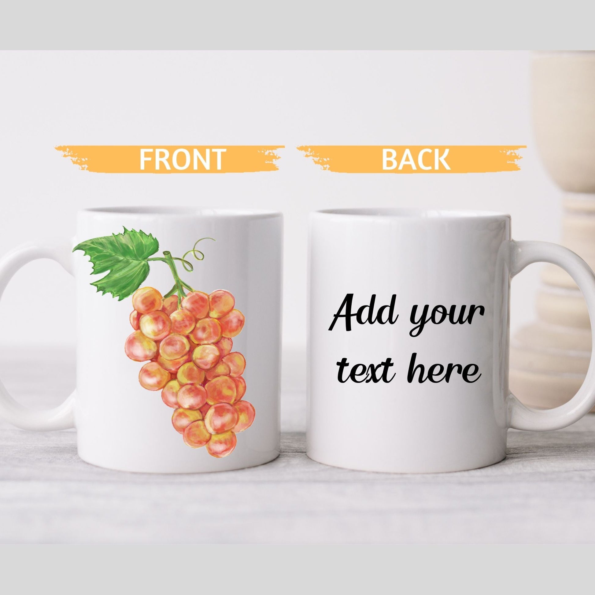 Elegant Grapes Mug with Botanical Fruit Art - MerikaArt