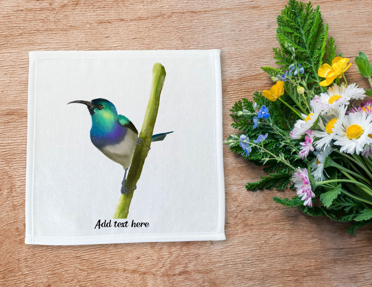 Elegant Sunbird Washcloth – A Vibrant Nature Accent - MerikaArt