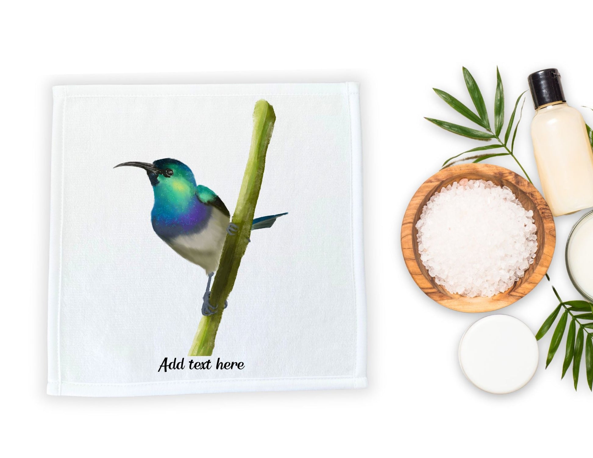 Elegant Sunbird Washcloth – A Vibrant Nature Accent - MerikaArt