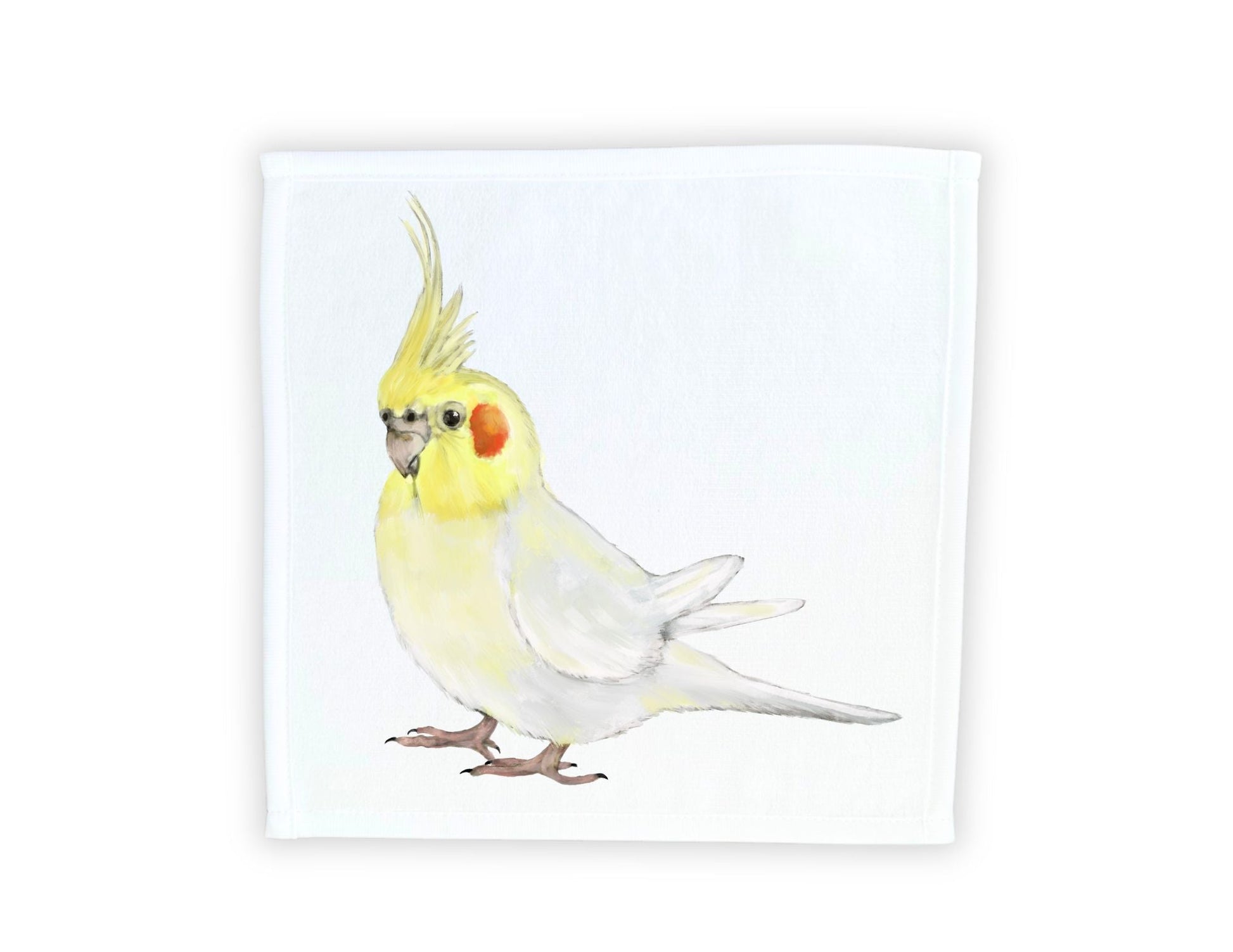 Elegant Yellow Cockatiel Washcloth – Perfect for Bird Lovers - MerikaArt