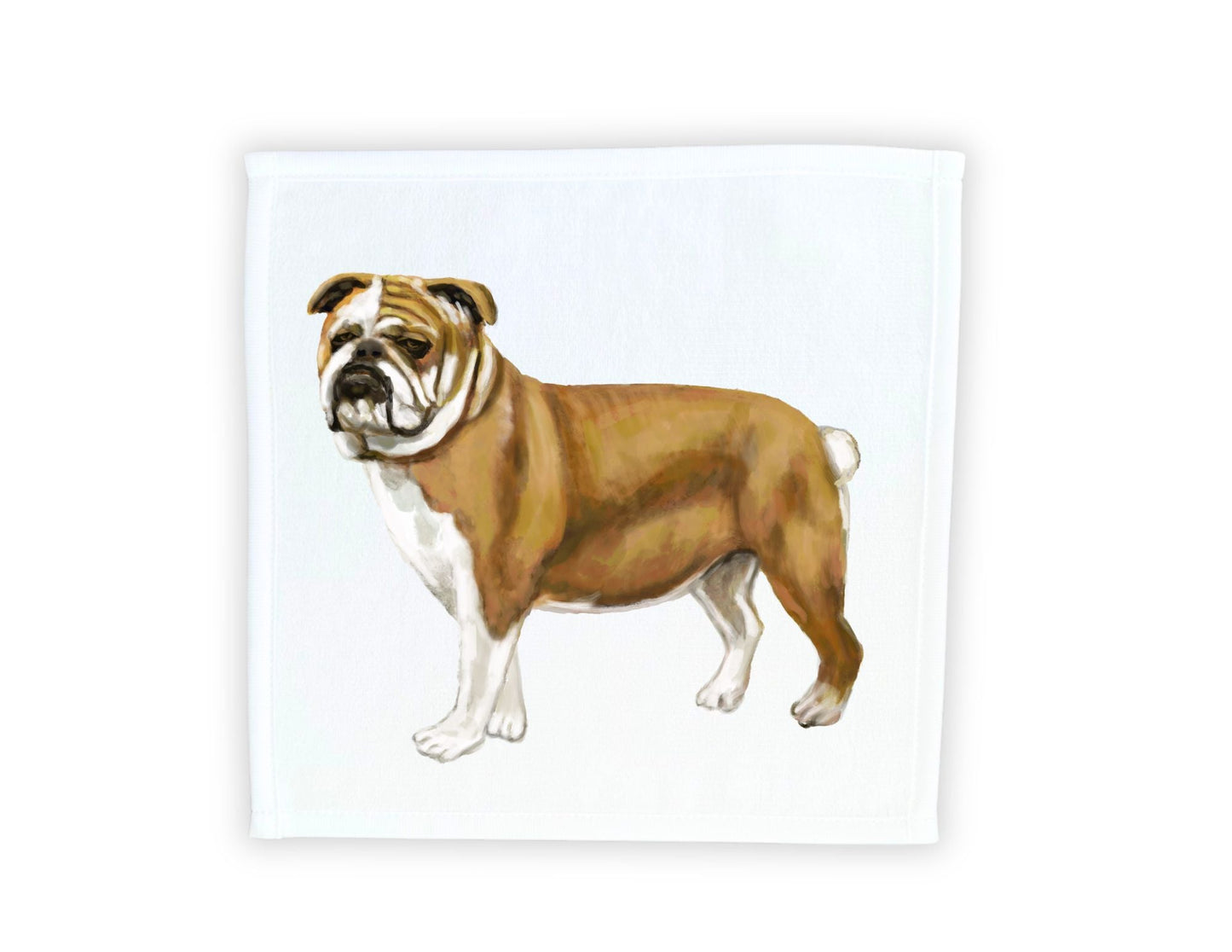 English Bulldog Washcloth - MerikaArt