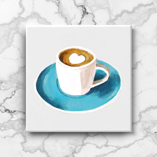 Espresso Love Ceramic Tile – Heartwarming Coffee Decor - MerikaArt