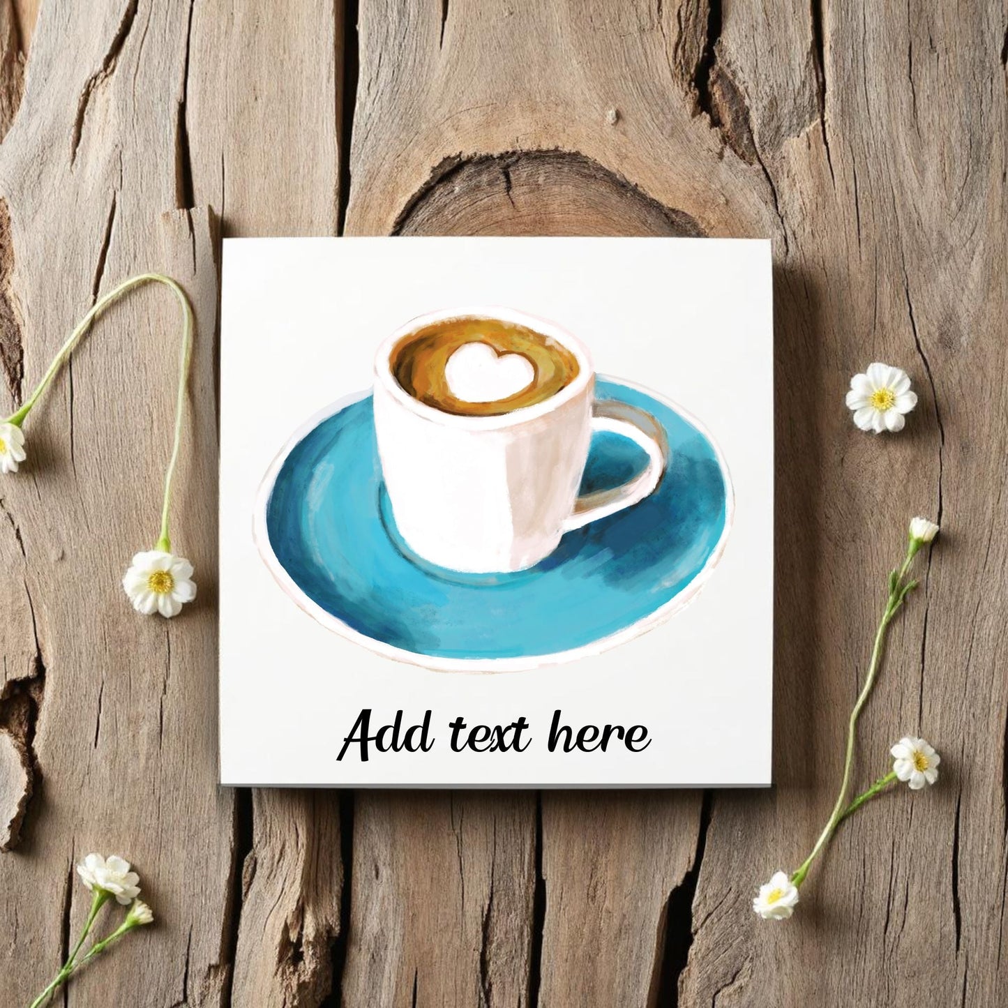 Espresso Love Ceramic Tile – Heartwarming Coffee Decor - MerikaArt