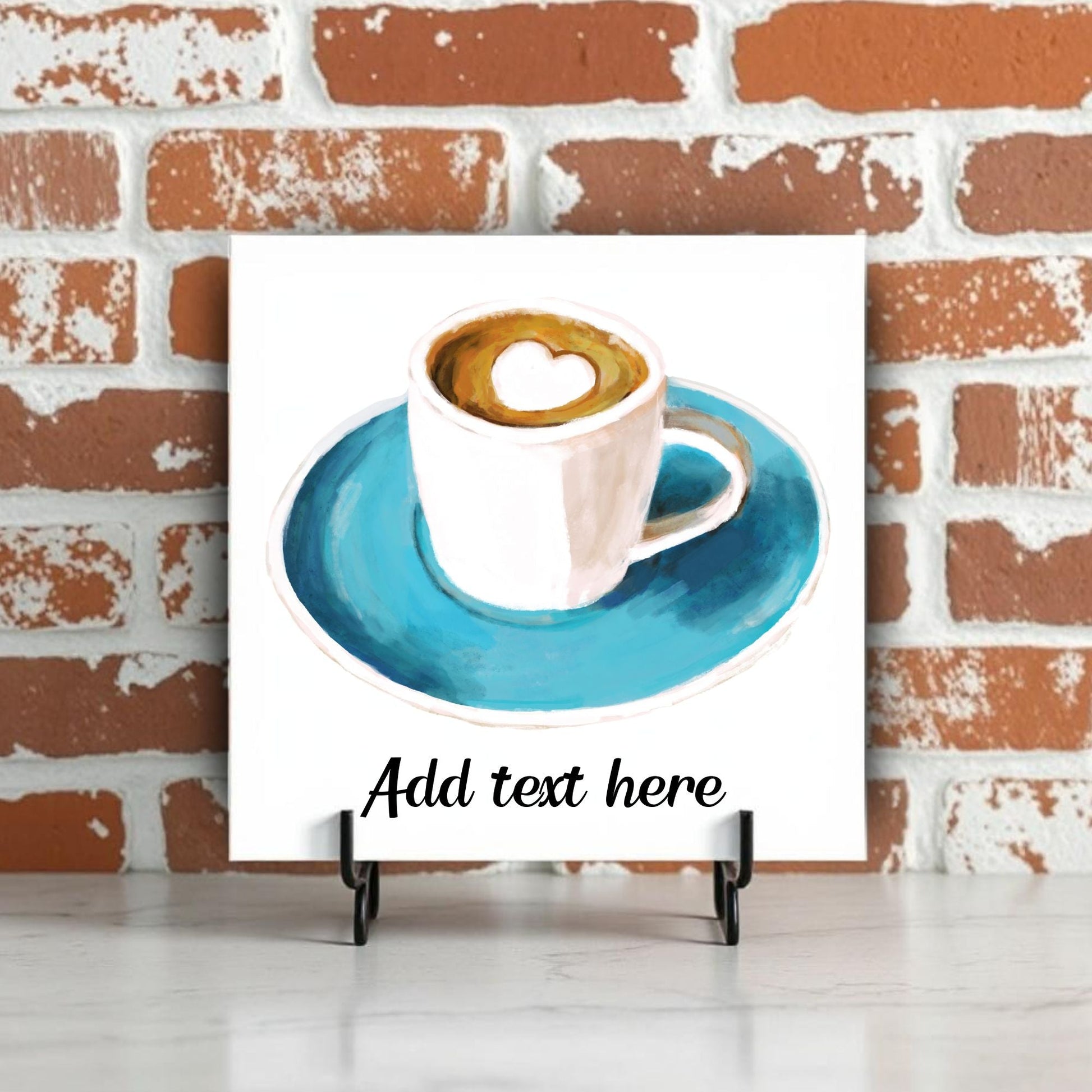 Espresso Love Ceramic Tile – Heartwarming Coffee Decor - MerikaArt