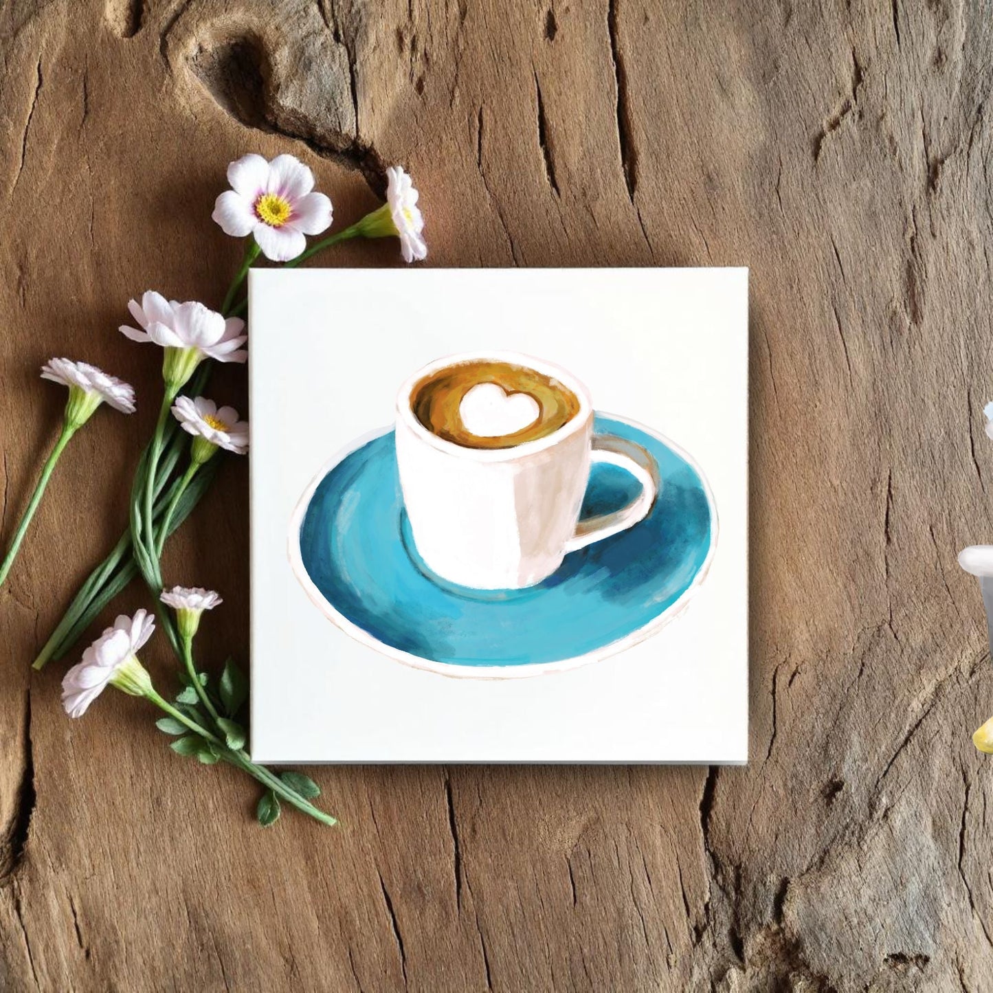 Espresso Love Ceramic Tile – Heartwarming Coffee Decor - MerikaArt