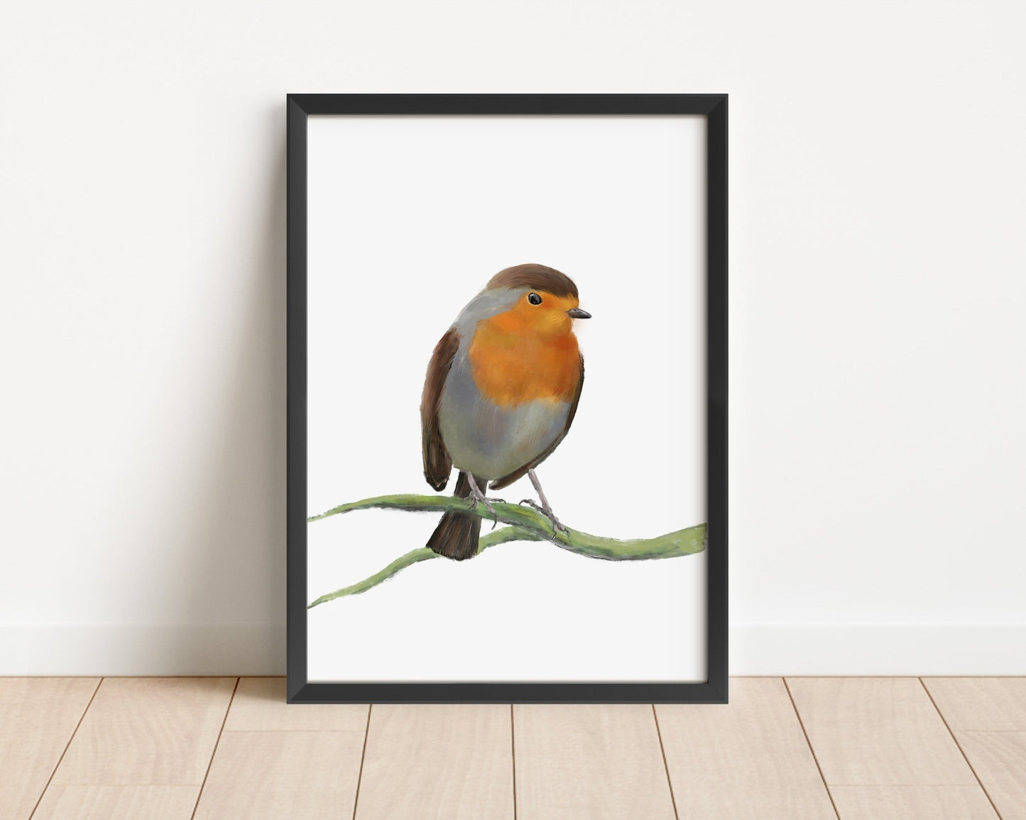 European Robin Art Print – Charming and Elegant Bird Decor - MerikaArt