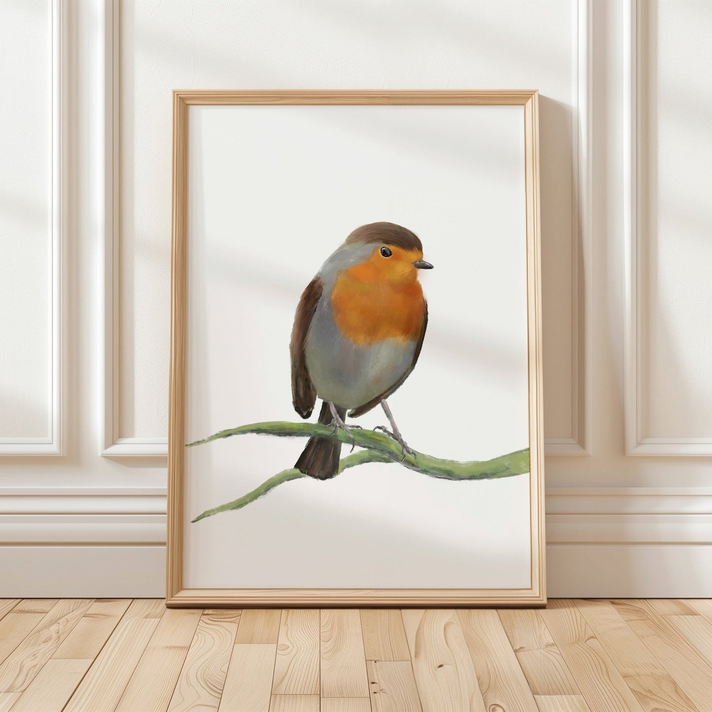 European Robin Art Print – Charming and Elegant Bird Decor - MerikaArt