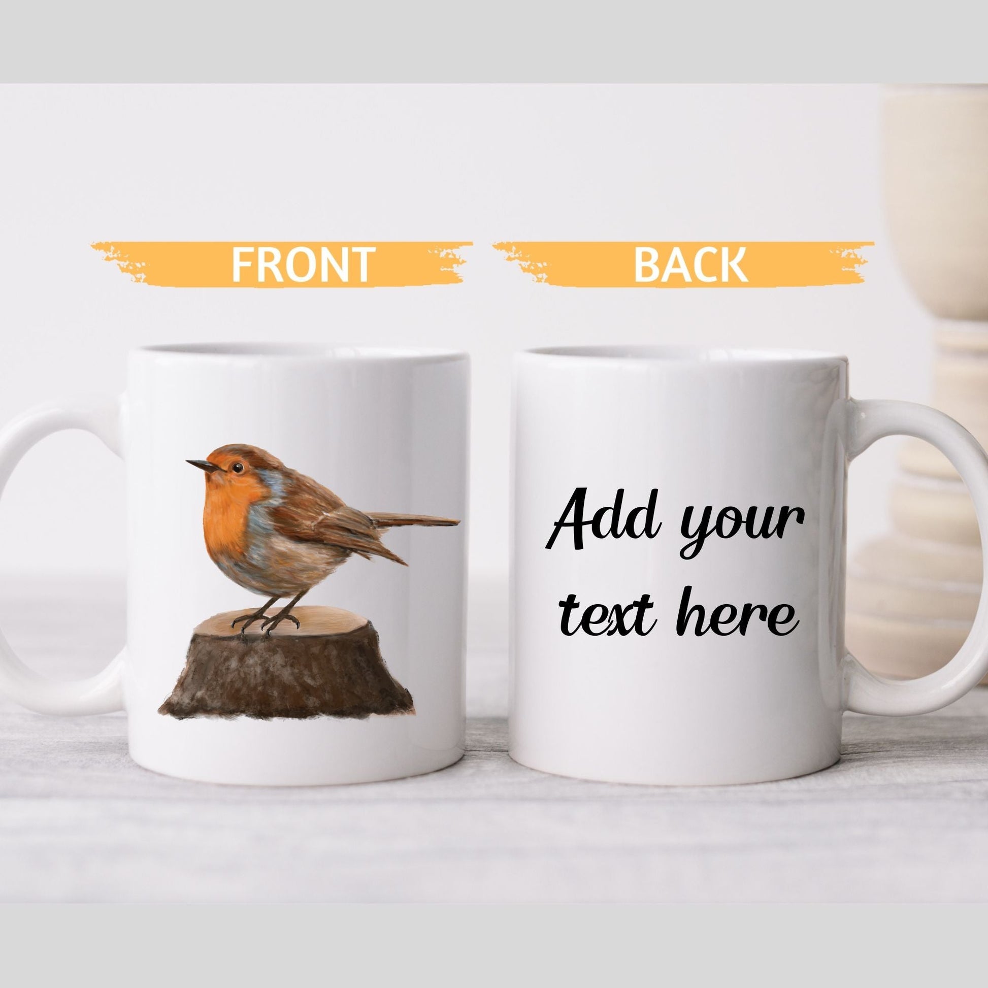 European Robin Ceramic Coffee Mug - MerikaArt