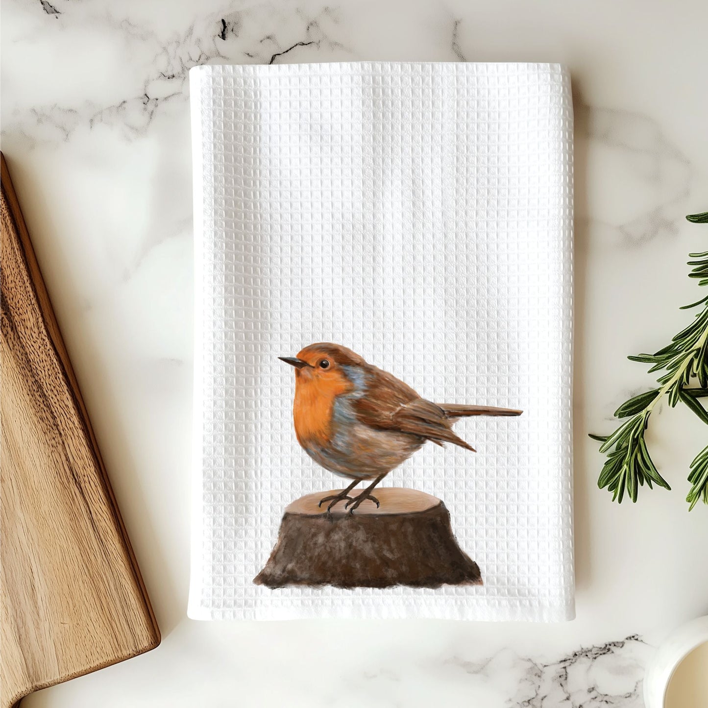 European Robin Kitchen Towel - MerikaArt