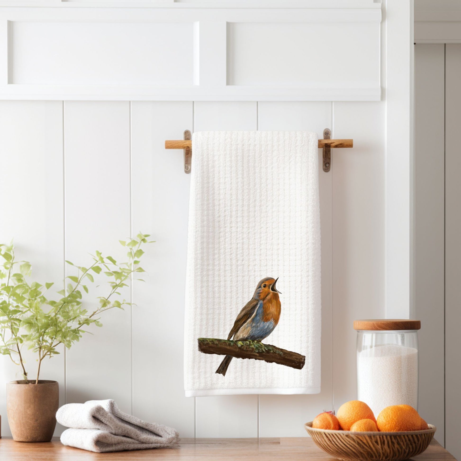 European Robin Kitchen Towel - MerikaArt