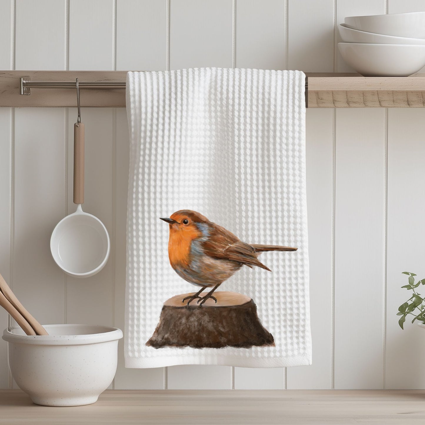 European Robin Kitchen Towel - MerikaArt