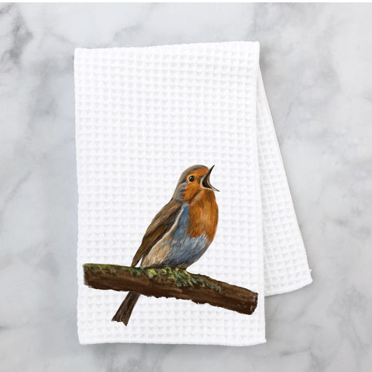 European Robin Kitchen Towel - MerikaArt