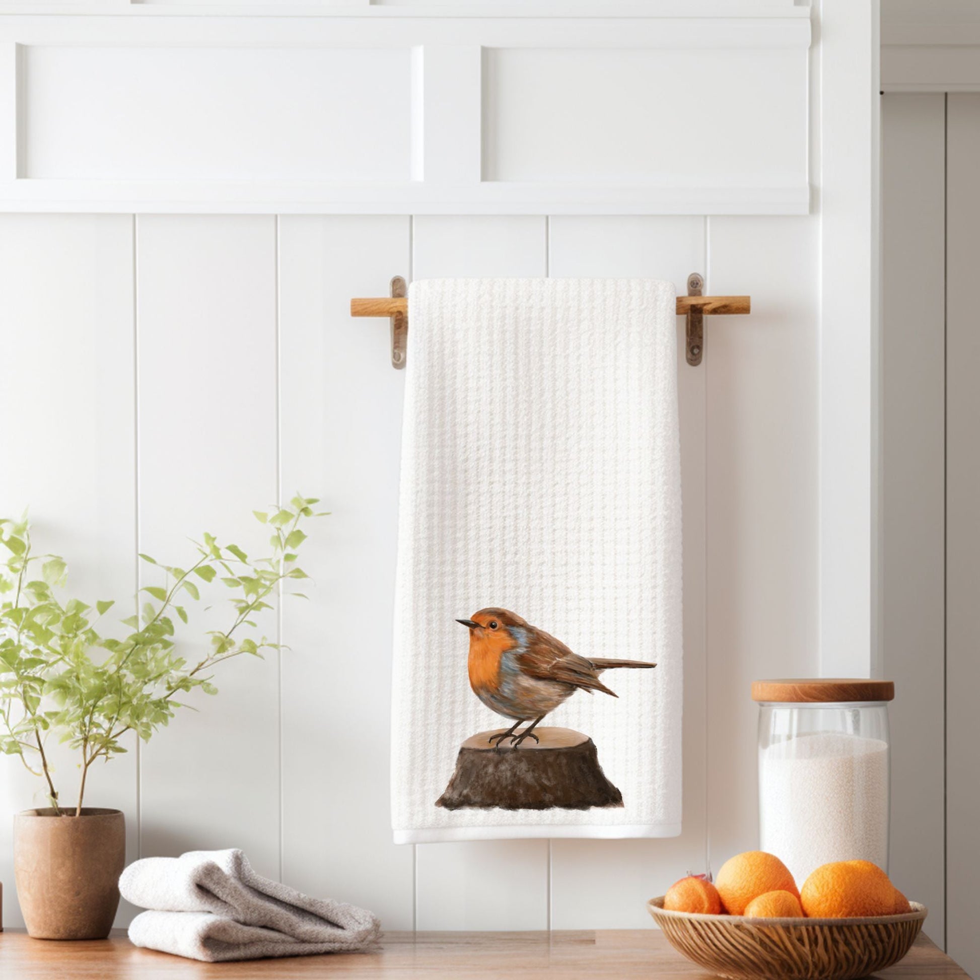European Robin Kitchen Towel - MerikaArt