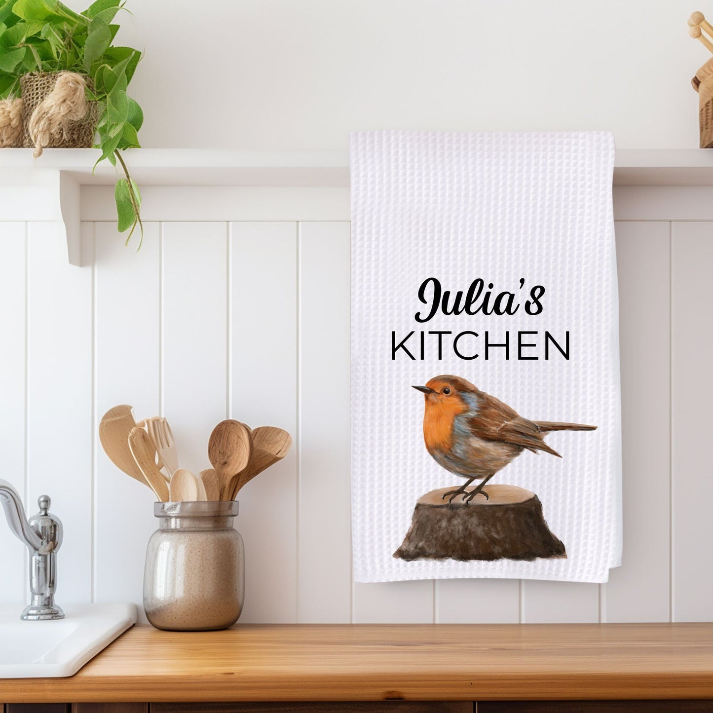 European Robin Kitchen Towel - MerikaArt