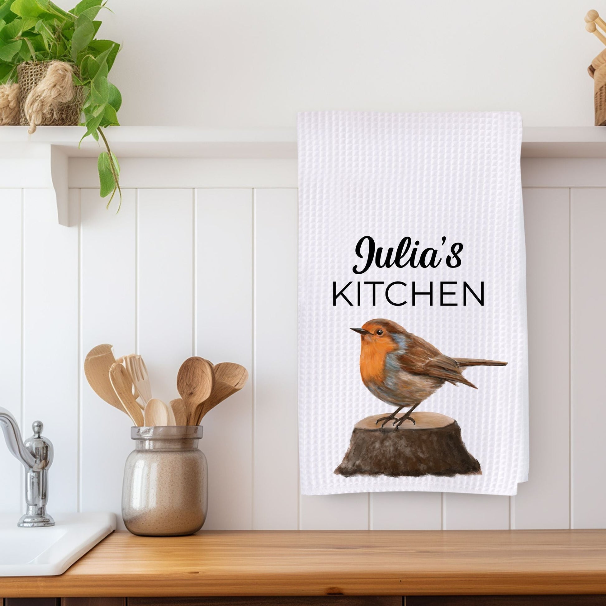 European Robin Kitchen Towel - MerikaArt