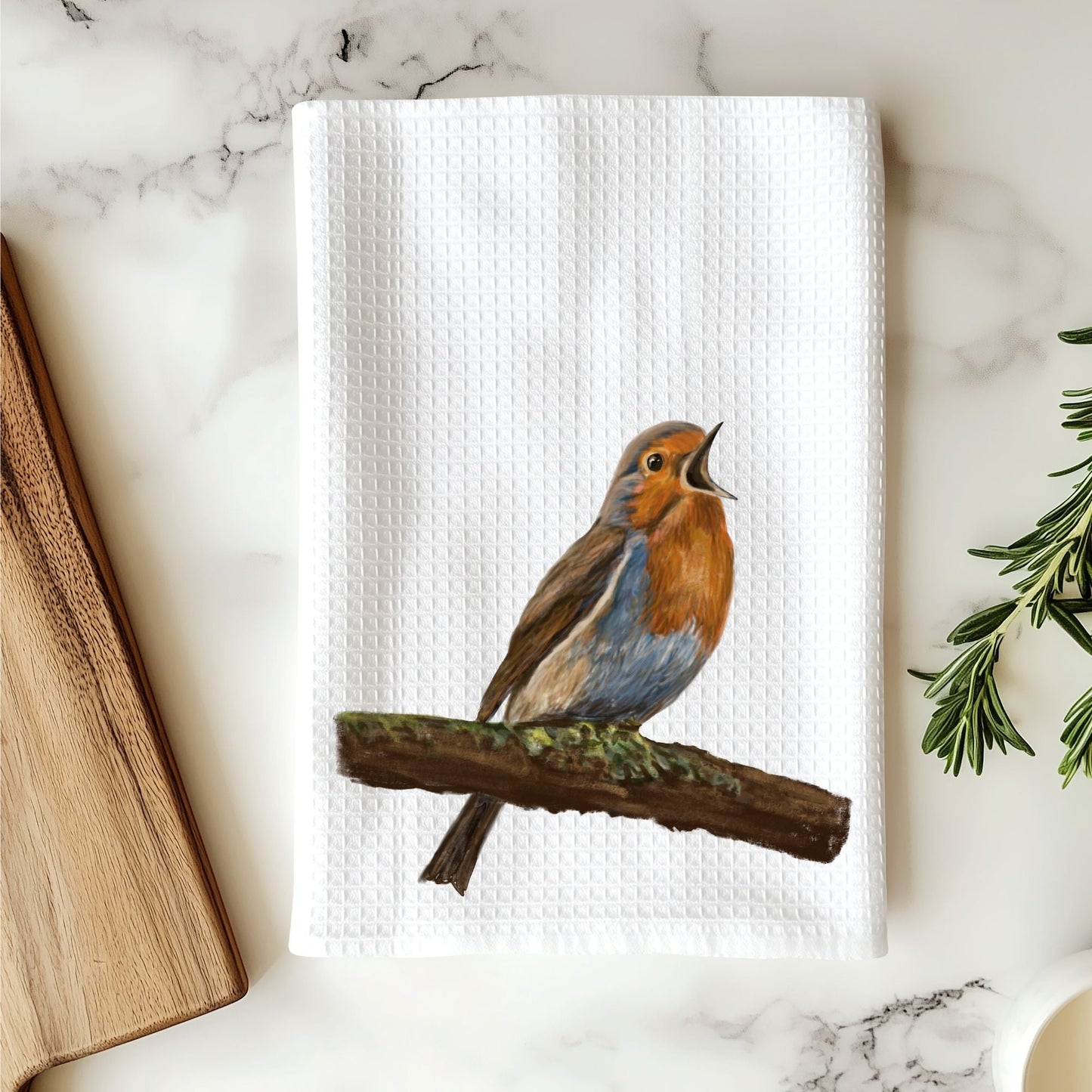 European Robin Kitchen Towel - MerikaArt
