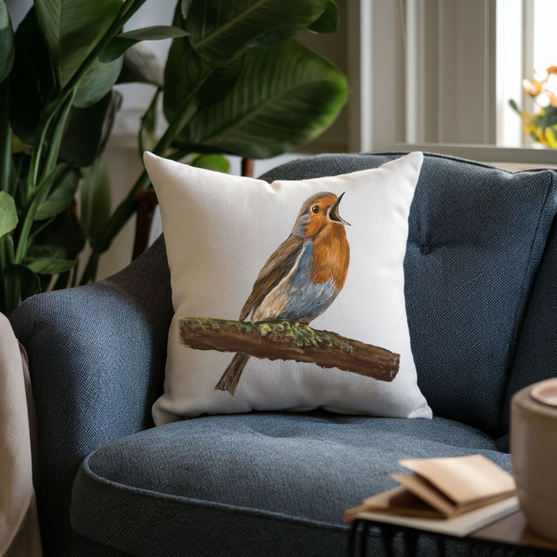European Robin Pillow - MerikaArt