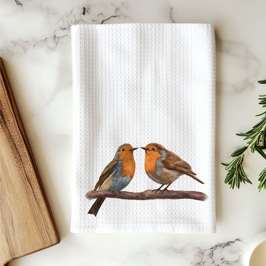 European Robins Kitchen Towel - MerikaArt