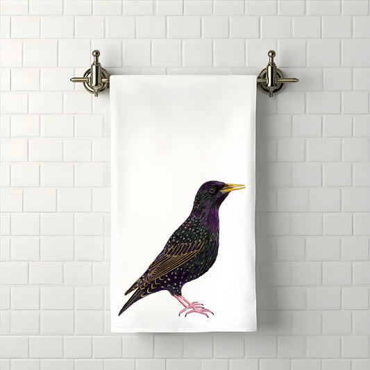 European Starling Bathroom Towel - MerikaArt