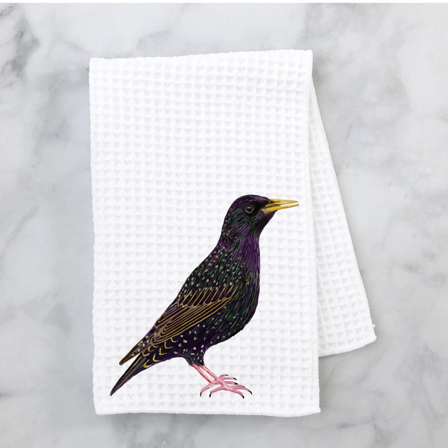European Starling Kitchen Towel - MerikaArt