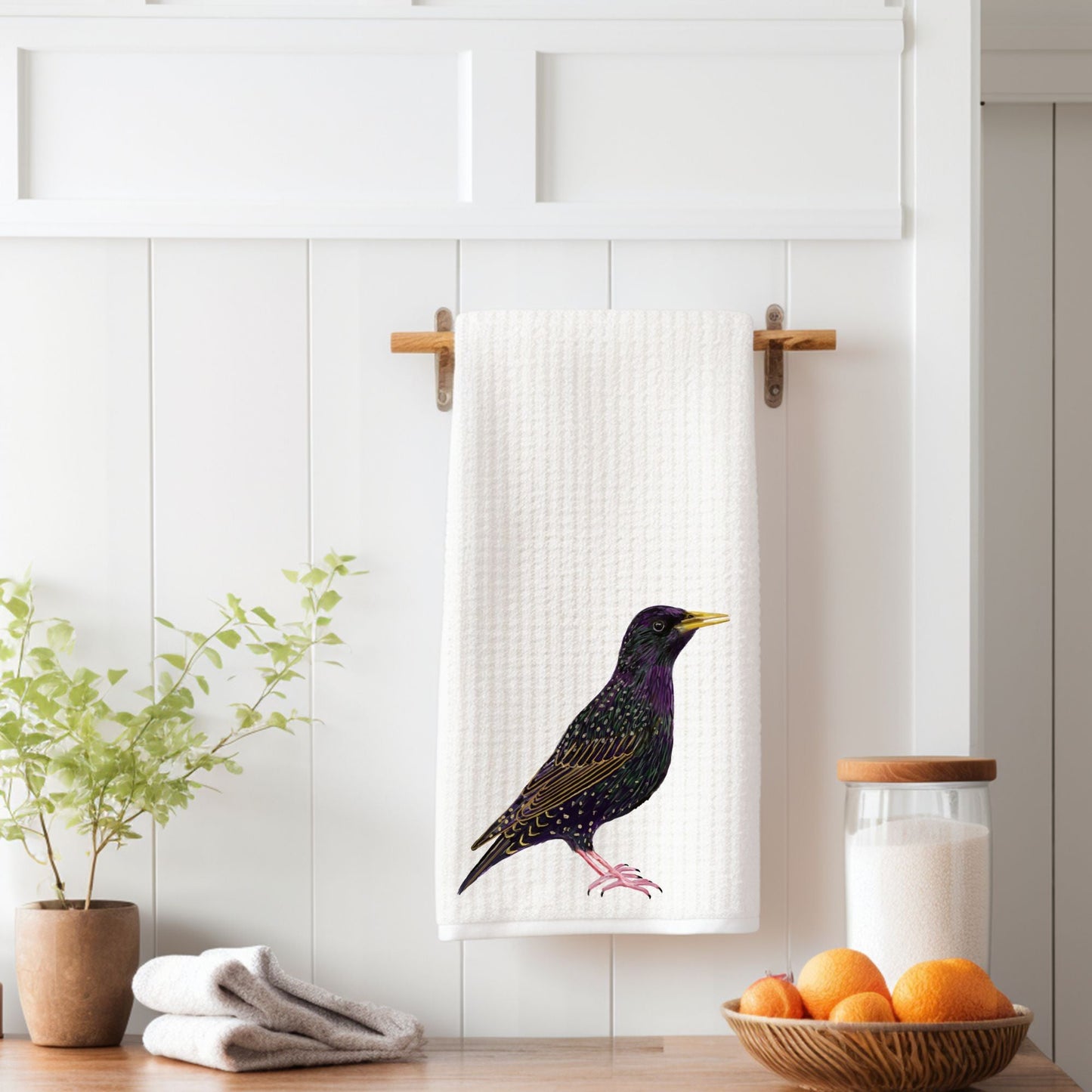 European Starling Kitchen Towel - MerikaArt