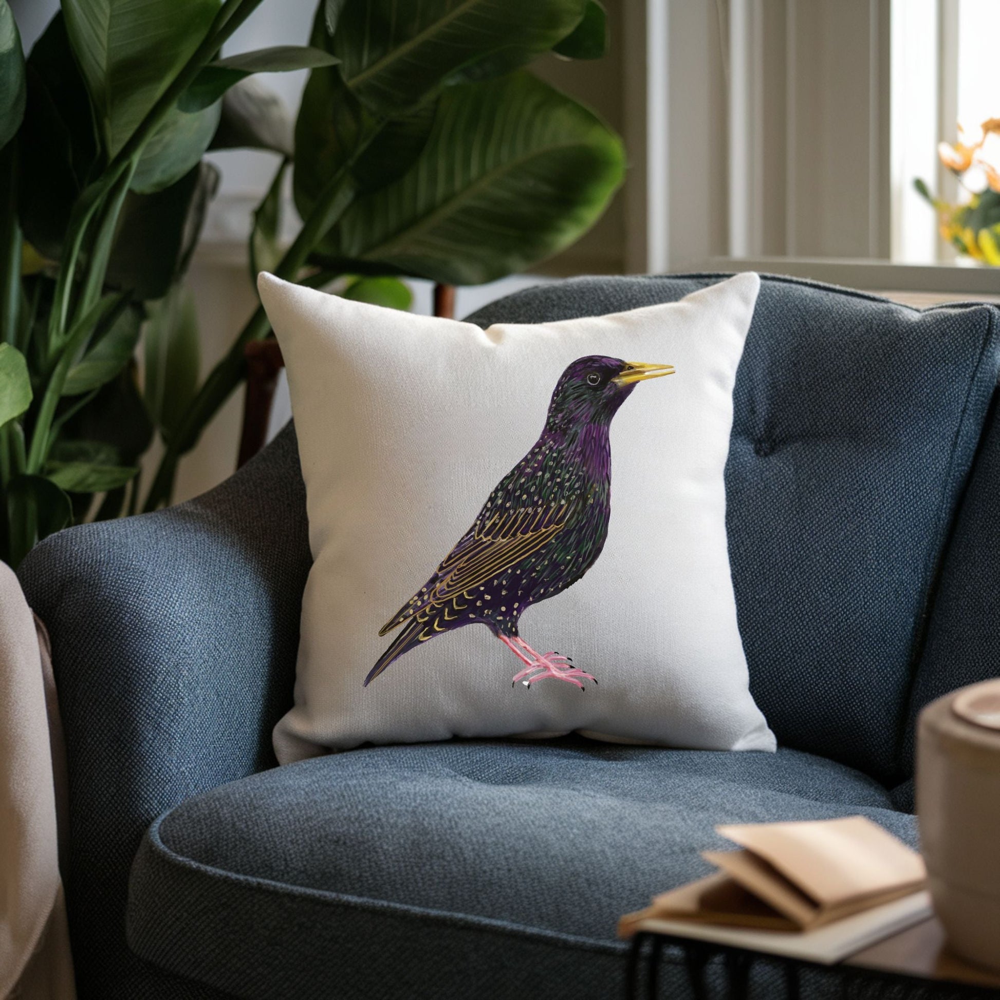European Starling Pillow - MerikaArt