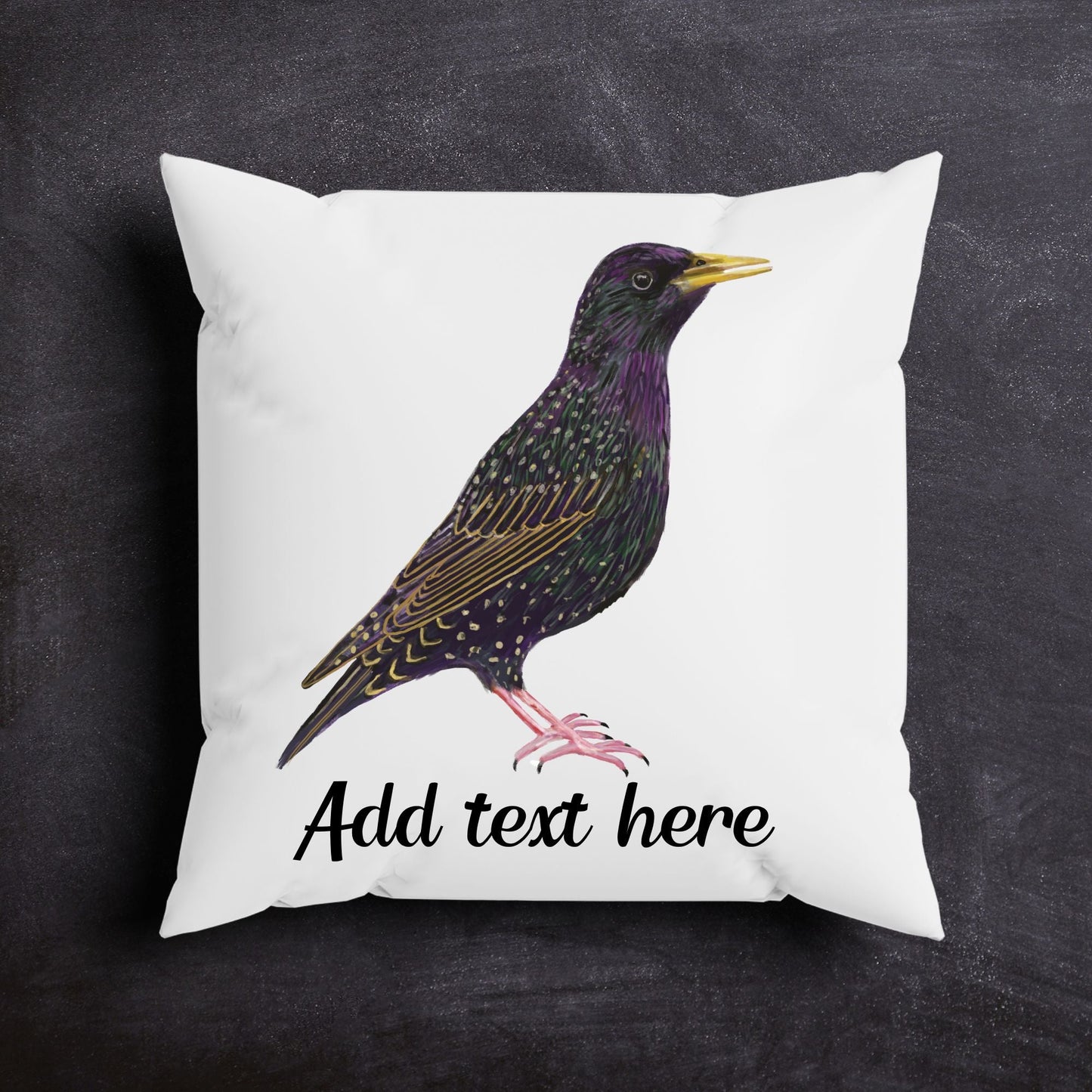 European Starling Pillow - MerikaArt