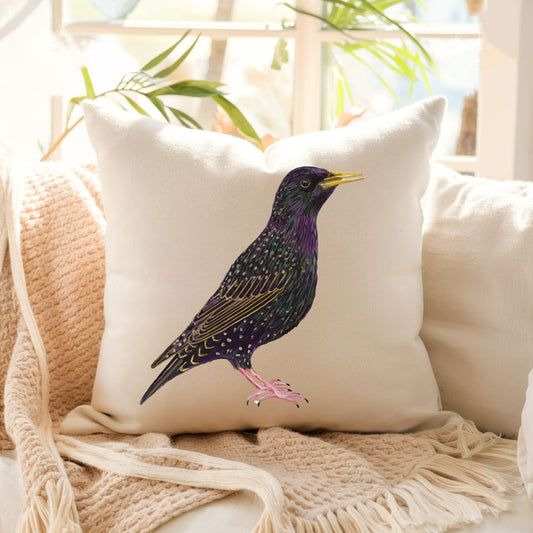European Starling Pillow - MerikaArt
