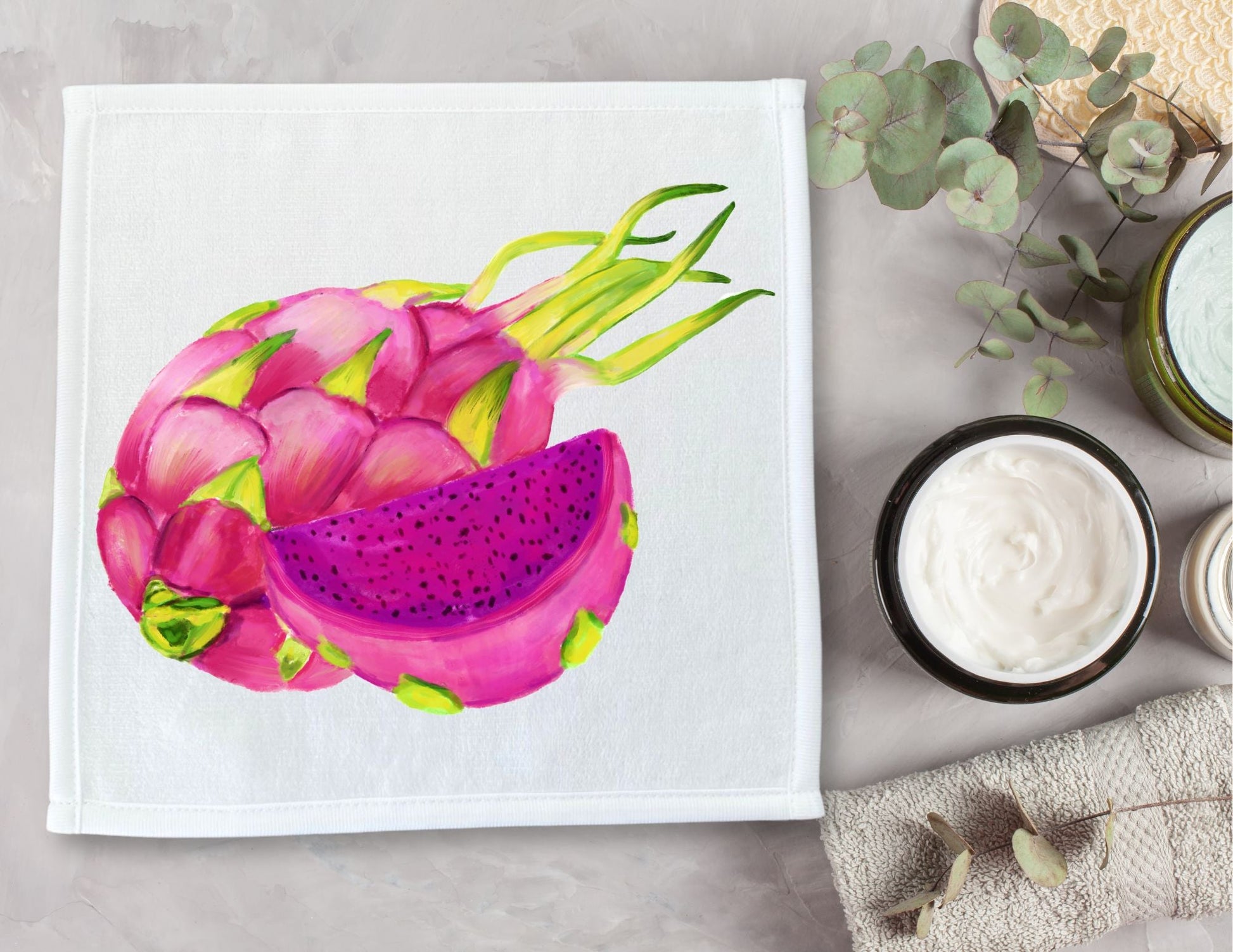 Exotic Dragon Fruit Washcloth - MerikaArt